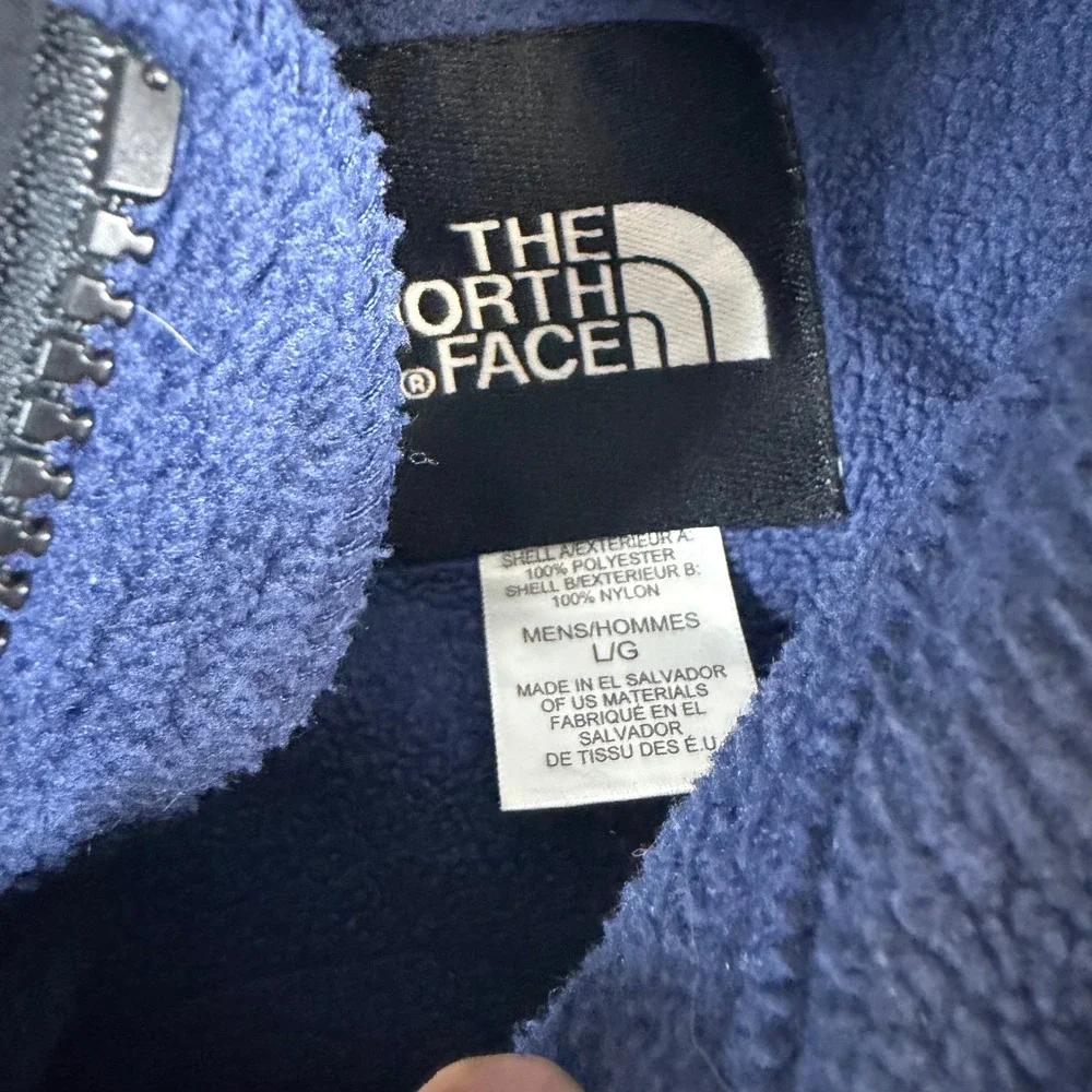 The North Face Denali Fleece Jacket Mens Large Blue Black Full Zip Heavyweight